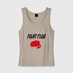 Майка женская хлопок Fight Club, цвет: миндальный