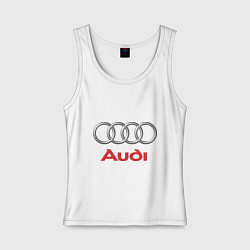 Майка женская хлопок Audi, цвет: белый