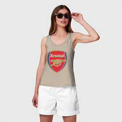 Майка женская хлопок Arsenal FC, цвет: миндальный — фото 2