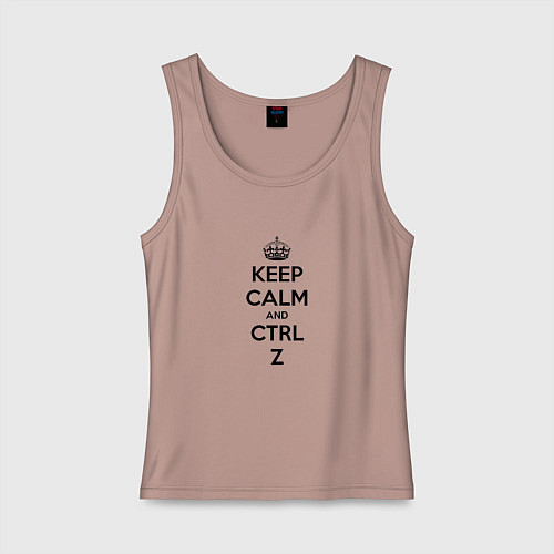 Женская майка Keep Calm & Ctrl + Z / Пыльно-розовый – фото 1