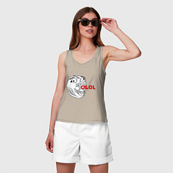 Майка женская хлопок OLOLO, цвет: миндальный — фото 2