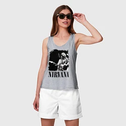 Майка женская хлопок Black Nirvana, цвет: меланж — фото 2