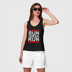 Майка женская хлопок Run Лиза Run, цвет: черный — фото 2