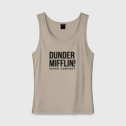 Майка женская хлопок Dunder Mifflin, цвет: миндальный