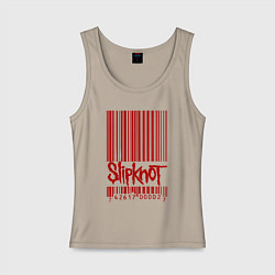 Майка женская хлопок Slipknot: barcode, цвет: миндальный
