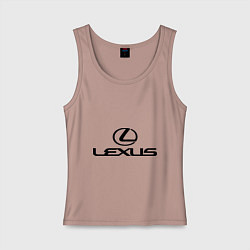 Майка женская хлопок Lexus logo, цвет: пыльно-розовый