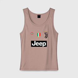 Майка женская хлопок FC Juventus цвета пыльно-розовый — фото 1