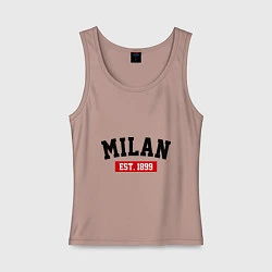 Майка женская хлопок FC Milan Est. 1899, цвет: пыльно-розовый