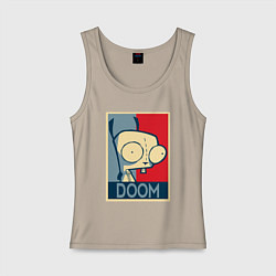Майка женская хлопок Doom Zim, цвет: миндальный