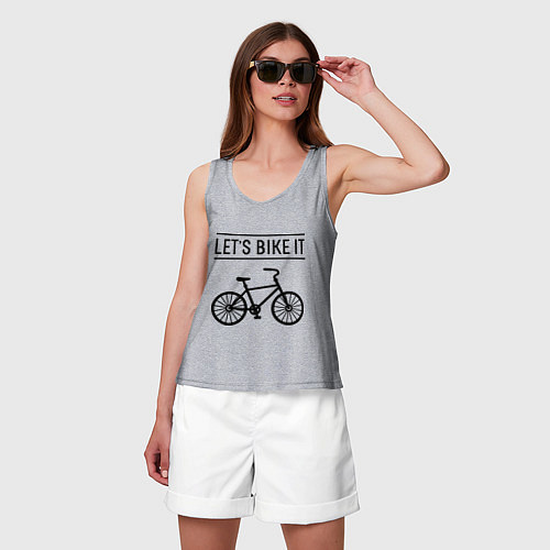 Женская майка Lets bike it / Меланж – фото 3