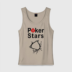 Майка женская хлопок Poker Stars, цвет: миндальный