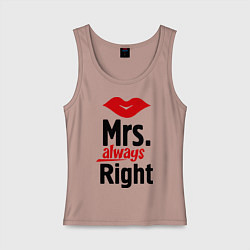 Женская майка Mrs. always right