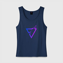 Майка женская хлопок Liquid Triangle, цвет: тёмно-синий