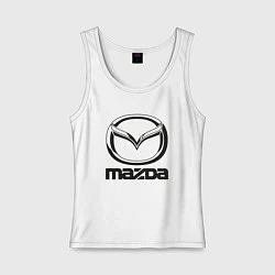 Майка женская хлопок MAZDA LOGO, цвет: белый