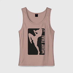 Майка женская хлопок Muay Thai, цвет: пыльно-розовый