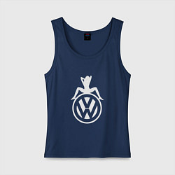 Майка женская хлопок Volkswagen Girl Z, цвет: тёмно-синий