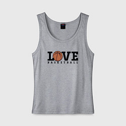 Майка женская хлопок Love Basketball, цвет: меланж