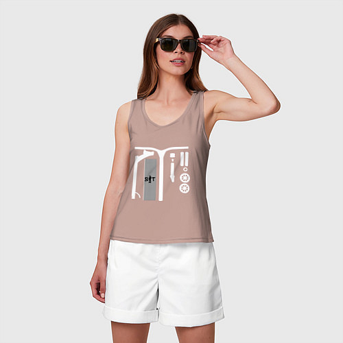 Женская майка Самокат фристайл Кастом / Пыльно-розовый – фото 3