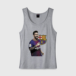 Майка женская хлопок Lionel Messi Barcelona Argentina, цвет: меланж