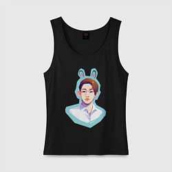 Майка женская хлопок Bunny wonho, цвет: черный