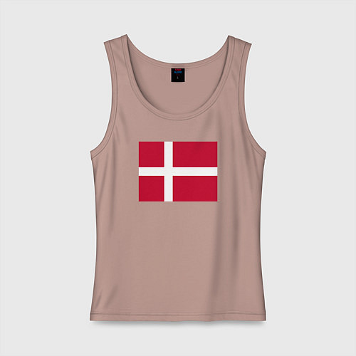 Женская майка Дания Флаг Дании / Пыльно-розовый – фото 1