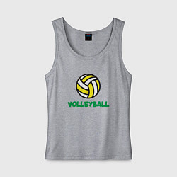 Майка женская хлопок Game Volleyball, цвет: меланж