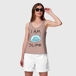 Майка женская хлопок I AM SLIME, цвет: пыльно-розовый — фото 2