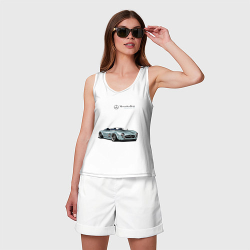 Женская майка Mercedes Benz Gullwing Speedster Skylik / Белый – фото 3