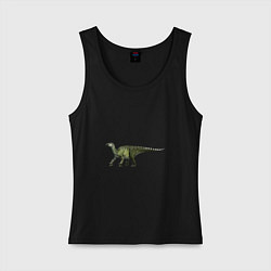Майка женская хлопок Игуанодон, цвет: черный