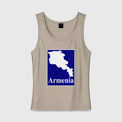 Майка женская хлопок Армения Armenia, цвет: миндальный