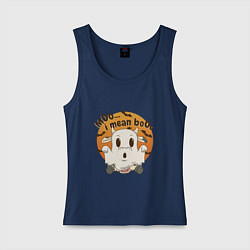 Майка женская хлопок Halloween Cow, цвет: тёмно-синий