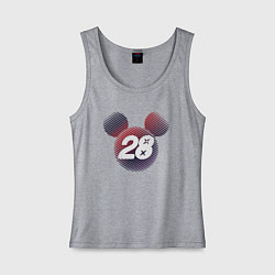 Майка женская хлопок Logo Mickey 28, цвет: меланж