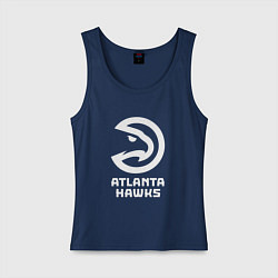 Майка женская хлопок Атланта Хокс, Atlanta Hawks, цвет: тёмно-синий