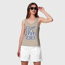Майка женская хлопок Los Angeles Dodgers - baseball team, цвет: миндальный — фото 2