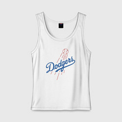 Майка женская хлопок Los Angeles Dodgers baseball, цвет: белый