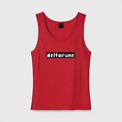 Майка женская хлопок Deltarune - Black Logo, цвет: красный
