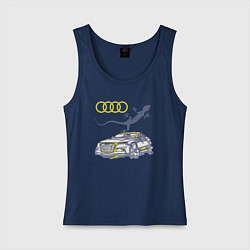 Майка женская хлопок Audi Quattro - зачётное точило!, цвет: тёмно-синий
