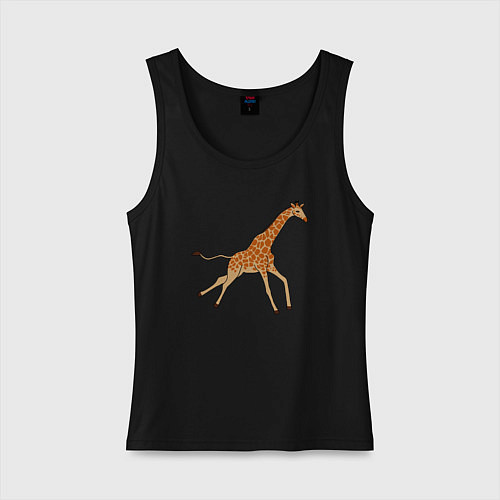 Женская майка Жираф бегущий / Черный – фото 1