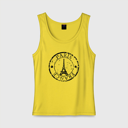 Женская майка Париж, Франция, Эйфелева башня / Желтый – фото 1