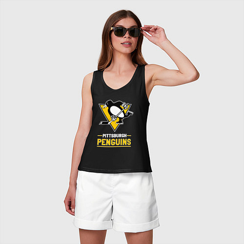 Женская майка Питтсбург Пингвинз , Pittsburgh Penguins / Черный – фото 3