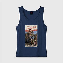 Майка женская хлопок Nuka Cola - raid your first!, цвет: тёмно-синий