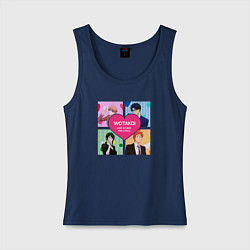 Майка женская хлопок Wotakoi: Love is Hard for Otaku, цвет: тёмно-синий