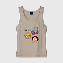 Майка женская хлопок Персонажи из клинка, цвет: миндальный