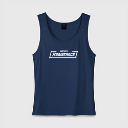 Майка женская хлопок ФОРТНАЙТ СОПРОТИВЛЕНИЕ, цвет: тёмно-синий