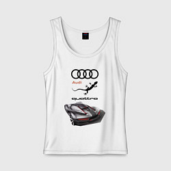 Майка женская хлопок Audi quattro Concept Design, цвет: белый