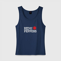 Майка женская хлопок RHCP Logo Red Hot Chili Peppers, цвет: тёмно-синий