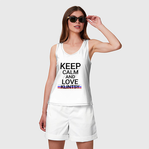 Женская майка Keep calm Klintsy Клинцы ID465 / Белый – фото 3