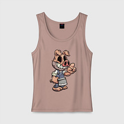 Майка женская хлопок Мясник кабан Pig Dude, цвет: пыльно-розовый