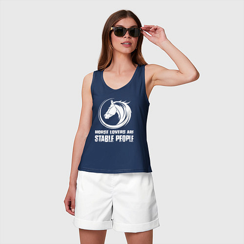 Женская майка Любители лошадей стойкие люди / Тёмно-синий – фото 3