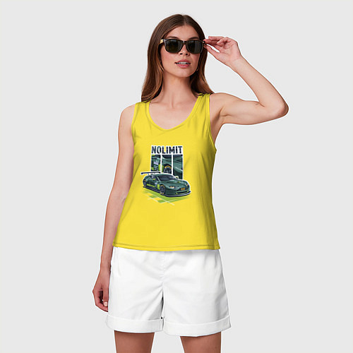 Женская майка Aston Martin No Limit Нет Предела / Желтый – фото 3
